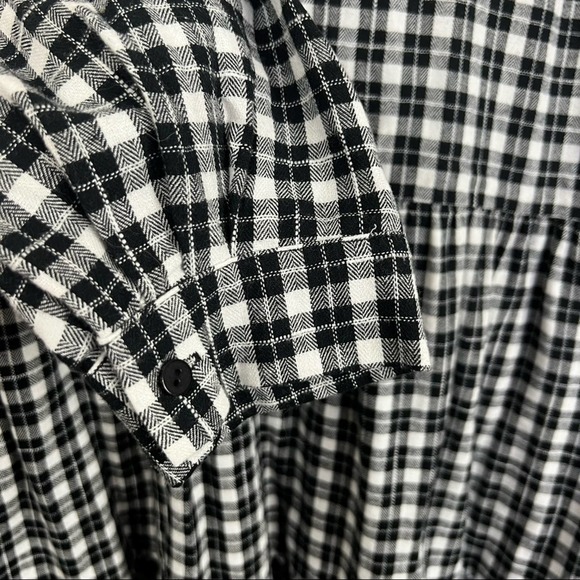 NWT Eliza J Gingham Ruffle Tiered Mini Casual Dress Size 14 - Picture 6 of 8